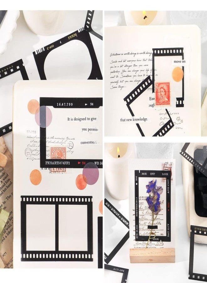 DREMISI 60Pcs PET Decorative Stickers Assorted Vintage Frame Stickers Retro Film Strip Music Player Art Aesthetics Stickers for Scrapbooking Album Journal Planner Notebook Diaries DIY Craft Phone Case - Image 5