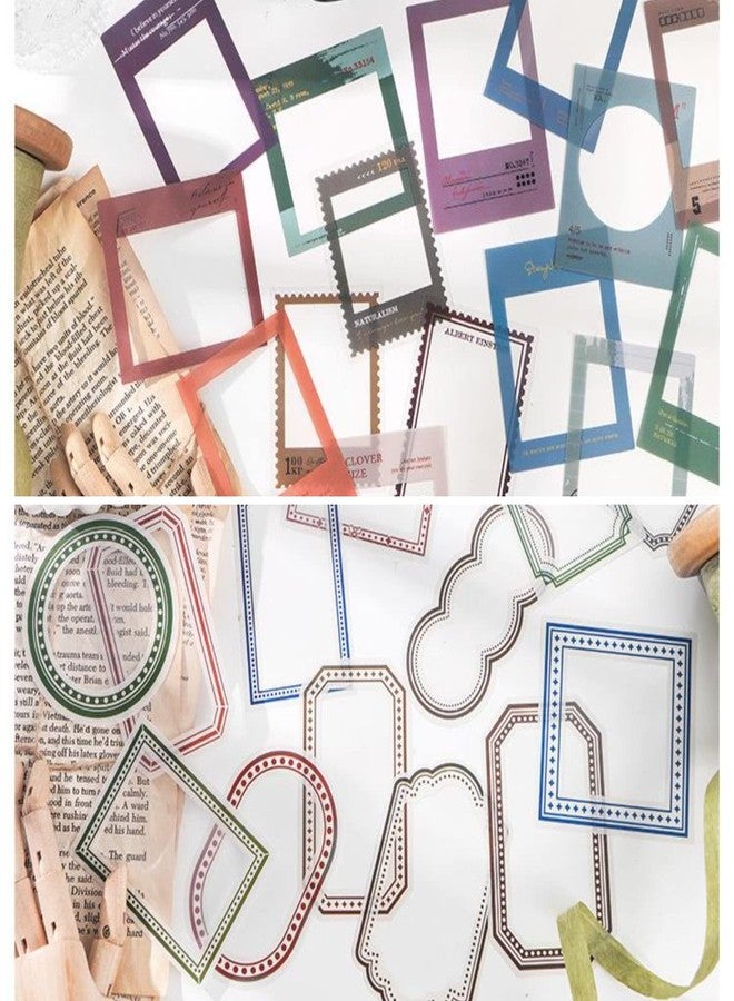 DREMISI 60Pcs PET Decorative Stickers Assorted Vintage Frame Stickers Retro Film Strip Music Player Art Aesthetics Stickers for Scrapbooking Album Journal Planner Notebook Diaries DIY Craft Phone Case - Image 4