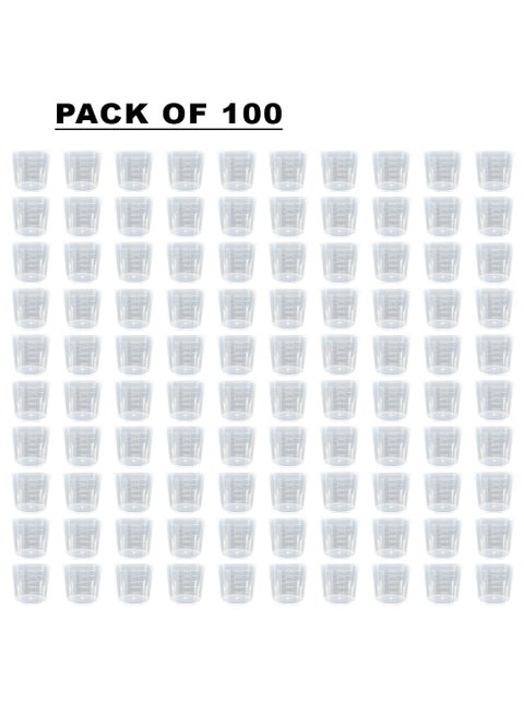 Set of 100 Reusable Medicine Cups | 1oz. (30ml) Graduated Plastic Cups with Easy-to-Read Measurements | Non-Toxic and Durable Design | Ideal for Accurate Medication Dosage, Supplements
