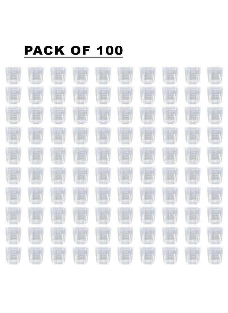 King Mariot - Set of 100 Reusable Medicine Cups | 1oz. (30ml) Graduated Plastic Cups with Easy-to-Read Measurements | Non-Toxic and Durable Design | Ideal for Accurate Medication Dosage, Supplements - Image 1