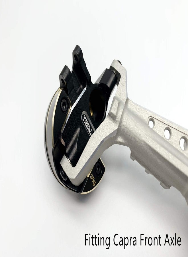 أغطية البوابة الداخلية الأمامية من Treal لمفاصل التوجيه المصنوعة من الألومنيوم 7075 لسيارات Axial Capra UTB/SCX10 III (أسود) - Image 3