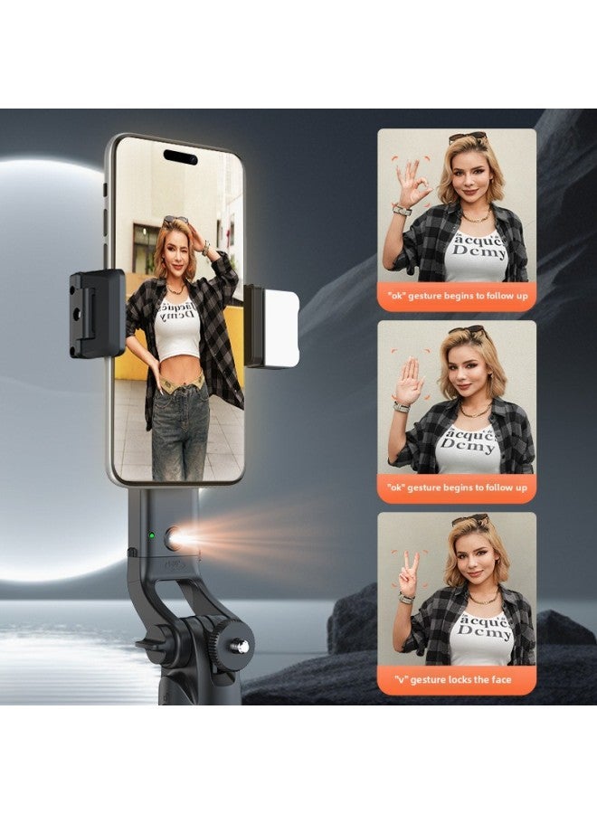 Mobile Phone Selfie Stick Pan/tilt 360 Degree Automatic Follow-up Artifact Universal Live Travel Shooting Floor Four-legged Bracket-color:Black - Image 5