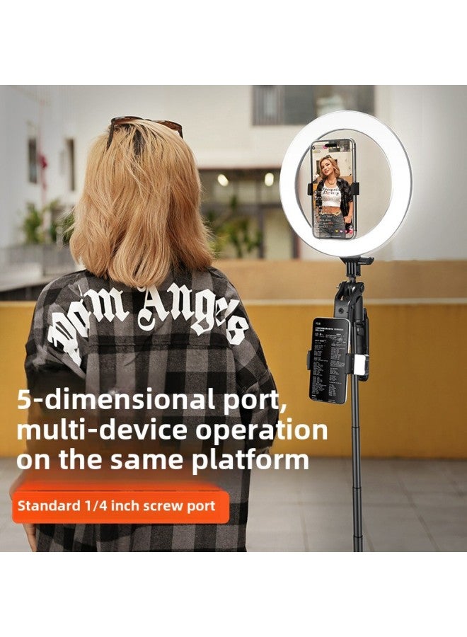 Mobile Phone Selfie Stick Pan/tilt 360 Degree Automatic Follow-up Artifact Universal Live Travel Shooting Floor Four-legged Bracket-color:Black - Image 4