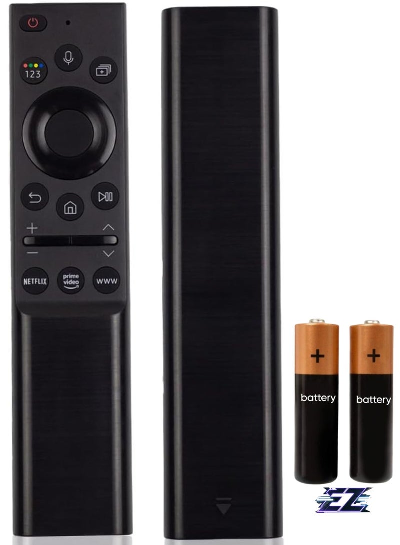 PopZa Replacement Voice Remote Control for Samsung Smart TV Includes Netflix, Prime Video and Samsung Internet Shortcut Buttons (BN59-01354A) with battery - Image 1