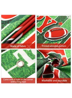 Tatuo Football Birthday Party Decorations Birthday Sports Themed Backdrop Banner Supplies Super Football Game Fan Supplies Game Sports Fan Birthday Party Supplies Boy Favors (70.8 X 15.7 Inch)  - Image 3