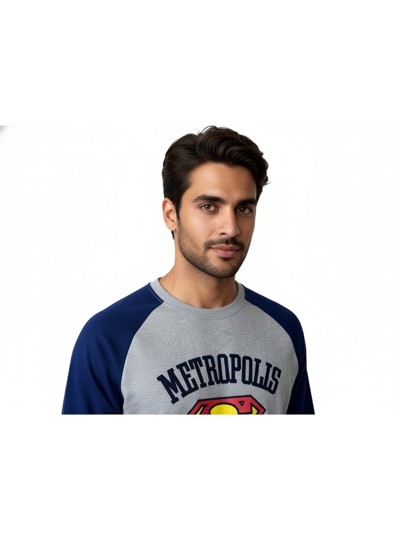 SUPERMAN SWEATSHIRT MENS SUPERMAN PRINT  L/S HT - Image 2