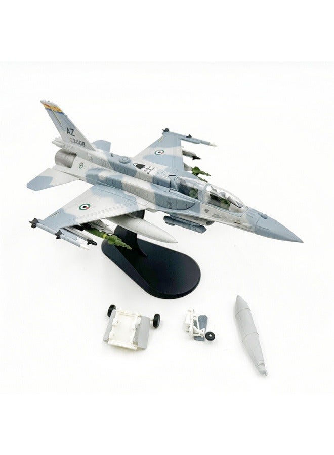 general 1:72 scale F16 alloy simulation aircraft model details restore metal texture painting children's toy desktop decoration - Image 1
