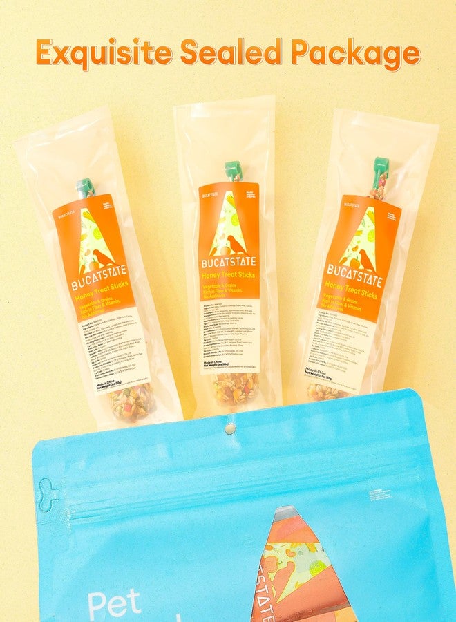 BUCATSTATE 3 Sticks Parakeet Treats Honey Treat Sticks, Natural Bird Treats Vegetable & Grains Flavor Cockatiel Treats, Pet Bird Treat Toy for Parrot Conure Budgie Lovebird - Image 3