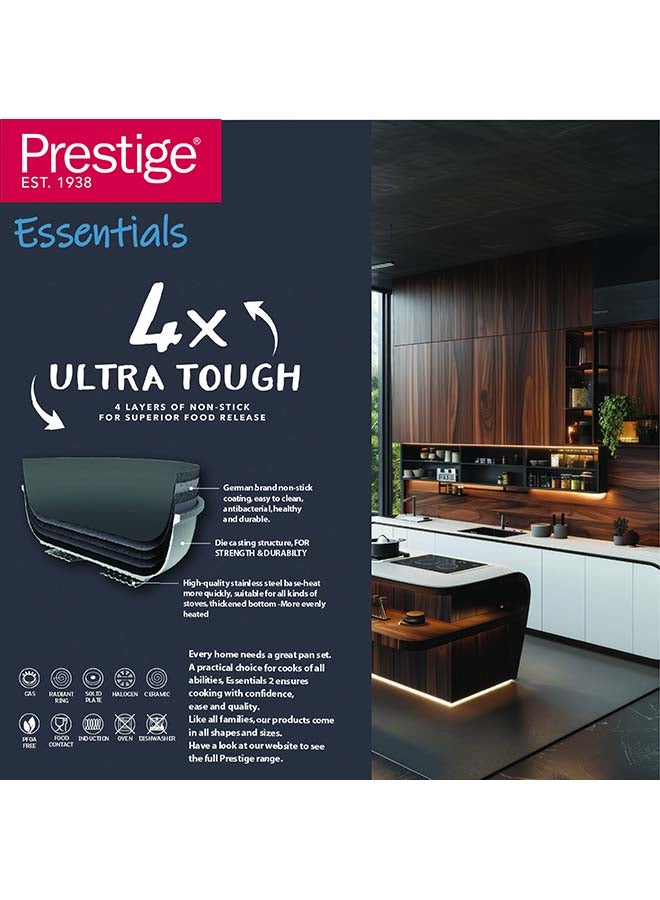 Prestige 18 cm Sauce Pan w/lid Granite Non-Stick Aluminium, Induction Base| Granite Sauce Pan, PFOA & Lead Free - Green - Image 4