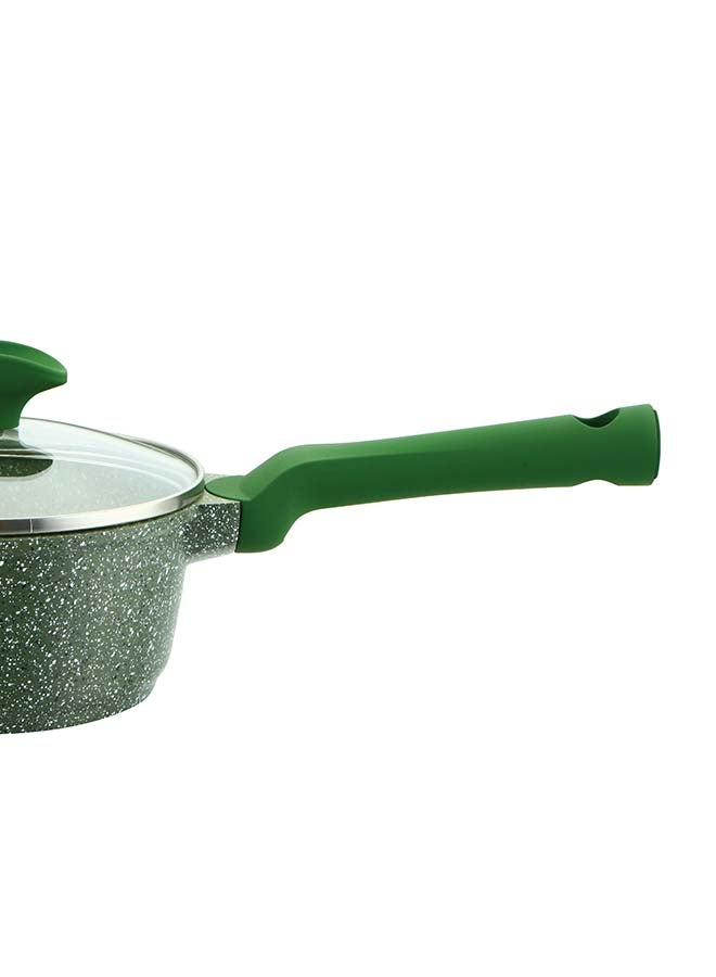 Prestige 18 cm Sauce Pan w/lid Granite Non-Stick Aluminium, Induction Base| Granite Sauce Pan, PFOA & Lead Free - Green - Image 2
