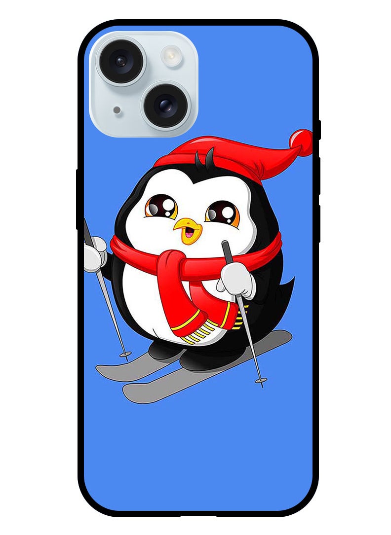 Theodor - Protective Case Anti Scratch Shock Proof Bumper Cover For iPhone 15 Skating Penguin - Image 1