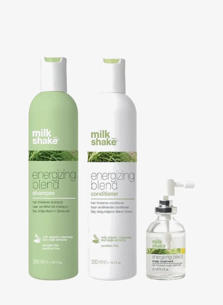 Milk Shake Energizing Blend Hair Care Set: Shampoo, Conditioner & Scalp Treatment, Savings 31%