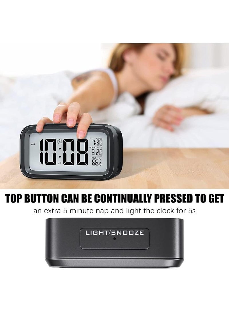  طائرة ورقية ساعة منبه LED ذكية مضيئة LED، ساعة إلكترونية لسطح المكتب، ساعة منبه صامتة متوهجة تعمل بالبطارية، وضع ليلي تلقائي مع أضواء قابلة للتعديل للأطفال والطلاب - Image 3