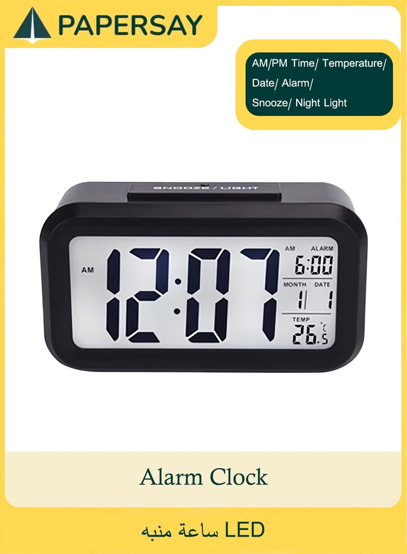  طائرة ورقية ساعة منبه LED ذكية مضيئة LED، ساعة إلكترونية لسطح المكتب، ساعة منبه صامتة متوهجة تعمل بالبطارية، وضع ليلي تلقائي مع أضواء قابلة للتعديل للأطفال والطلاب - Image 1