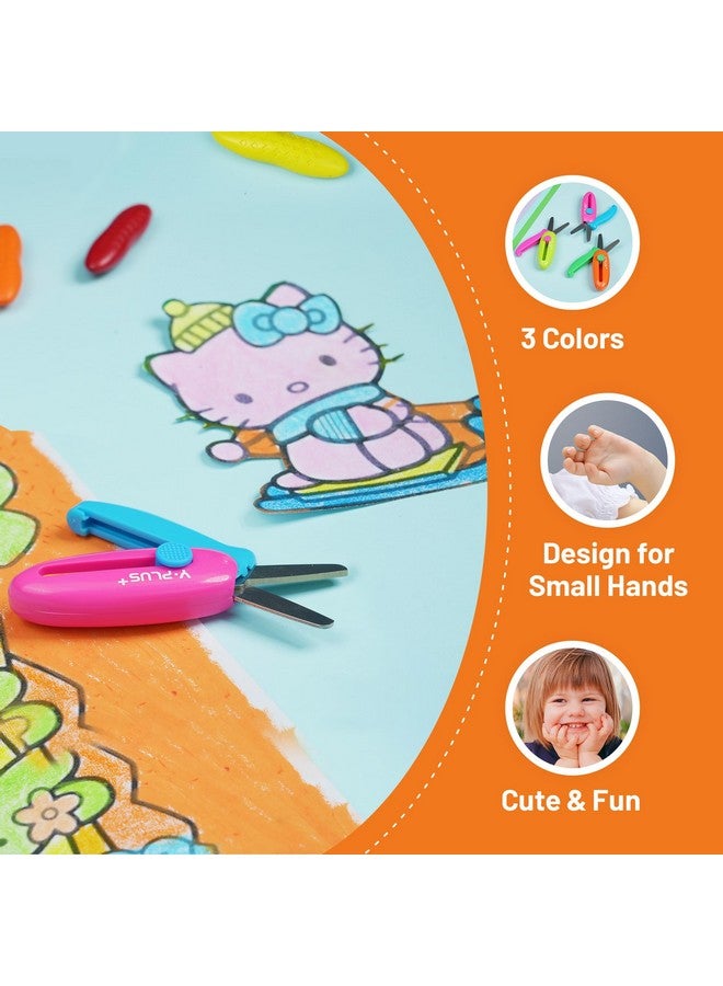 YPlus Safety Scissors for Kids, Retractable Small Scissors for Toddler Craft Ages 3-5 2-4 1-3, Cute Toddler Craft Preschool 3Pcs Stocking Stuffers for Kids Toddler Women Mom - Image 5