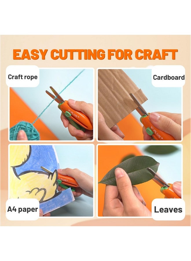 YPlus Safety Scissors for Kids, Retractable Small Scissors for Toddler Craft Ages 3-5 2-4 1-3, Cute Toddler Craft Preschool 3Pcs Stocking Stuffers for Kids Toddler Women Mom - Image 4