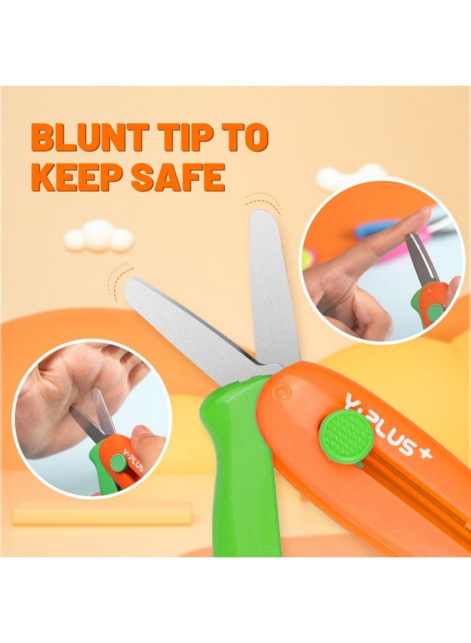 YPlus Safety Scissors for Kids, Retractable Small Scissors for Toddler Craft Ages 3-5 2-4 1-3, Cute Toddler Craft Preschool 3Pcs Stocking Stuffers for Kids Toddler Women Mom - Image 2