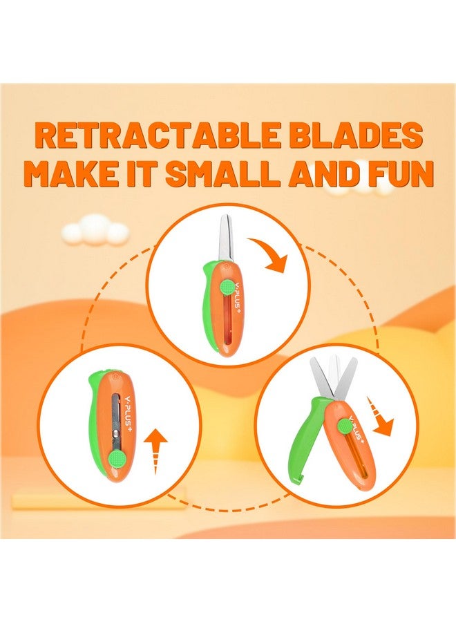 YPlus Safety Scissors for Kids, Retractable Small Scissors for Toddler Craft Ages 3-5 2-4 1-3, Cute Toddler Craft Preschool 3Pcs Stocking Stuffers for Kids Toddler Women Mom - Image 3