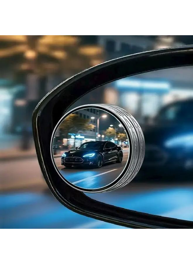 قطعتان مرايا بيضاء للنقطة العمياء محدبة 360 درجة قابلة للتعديل وزاوية واسعة لمرآة الرؤية الجانبية للسيارة - Image 5