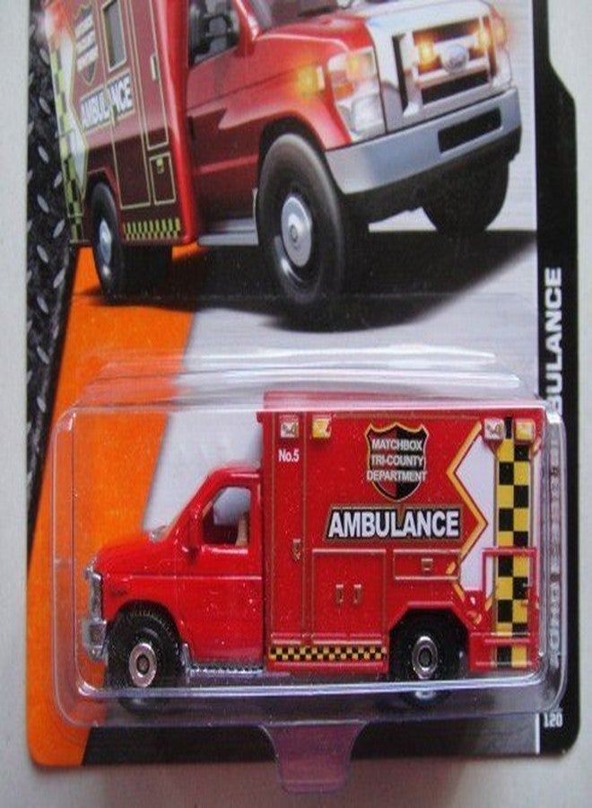 Matchbox Heroic Rescue Red Ford E-350 Ambulance 75/120 - Image 2