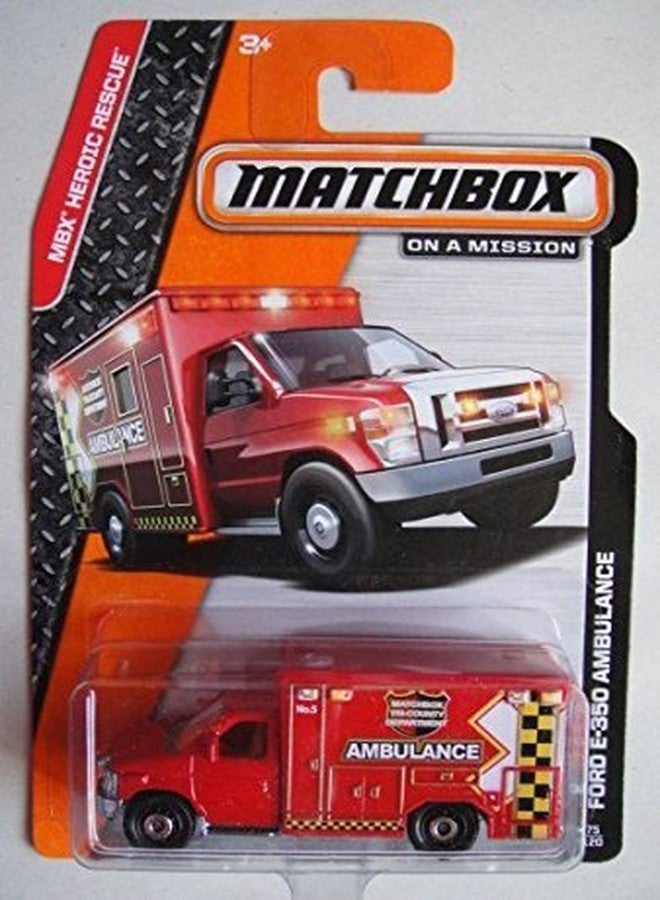 Matchbox Heroic Rescue Red Ford E-350 Ambulance 75/120 - Image 1