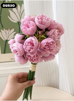 DUNISO Artificial Peony Flower 1 Bouquets 27 Heads, Reusablr Simulation Artificial Flowers,  Faux Silk Peony Flowers Bouquet for Wedding, Home, Office, Party, Wedding Decor  - Image 2