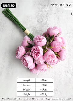 DUNISO Artificial Peony Flower 1 Bouquets 27 Heads, Reusablr Simulation Artificial Flowers,  Faux Silk Peony Flowers Bouquet for Wedding, Home, Office, Party, Wedding Decor  - Image 4