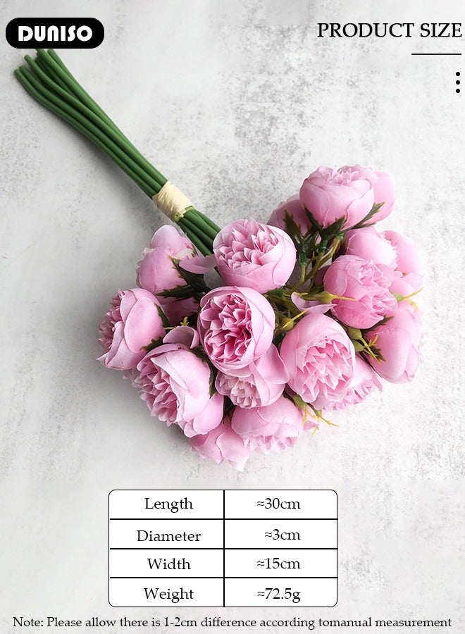 DUNISO Artificial Peony Flower 1 Bouquets 27 Heads, Reusablr Simulation Artificial Flowers,  Faux Silk Peony Flowers Bouquet for Wedding, Home, Office, Party, Wedding Decor  - Image 4