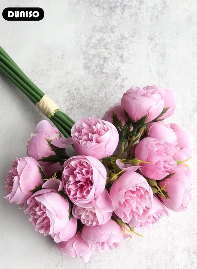 DUNISO Artificial Peony Flower 1 Bouquets 27 Heads, Reusablr Simulation Artificial Flowers,  Faux Silk Peony Flowers Bouquet for Wedding, Home, Office, Party, Wedding Decor  - Image 5