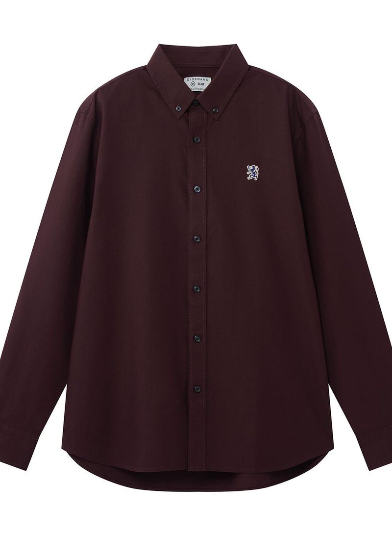 جيوردانو قميص رجالي بأكمام طويلة من أكسفورد - Image 1