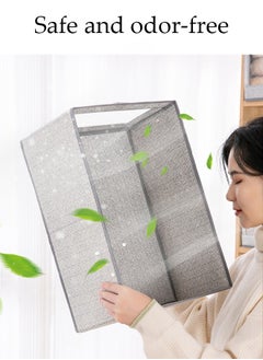 DUNISO 3 Pieces Fabric Closet Storage Organizer Set Foldable Clothes Boxes Large Capacity Wardrobe Stackable Closet Drawer with Handle for Leggings Stockings Socks Underwear  - Image 5