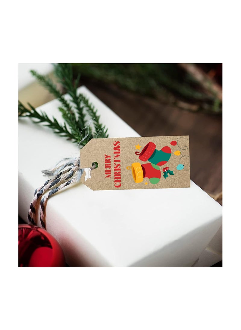 PRINTSHOP4ME Christmas Gift Tags With String–Festive Holiday Paper Tags For Wrapping Gifts,Decor,Party Favors–Eco-Friendly Brown Kraft Paper Tags  - Image 5