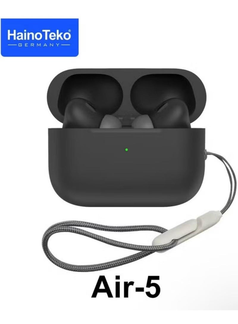 سماعات هاينو تيكو Air 5 لاسلكية بتقنية البلوتوث مع علبة شحن – أسود - Image 1