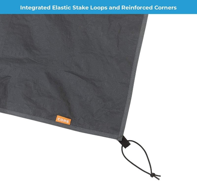 Core Outdoor Tent Footprints | Perfect Tarp Camping Accessories for Easy Camp Setup (9 Person Extended Dome Tent) - Image 5