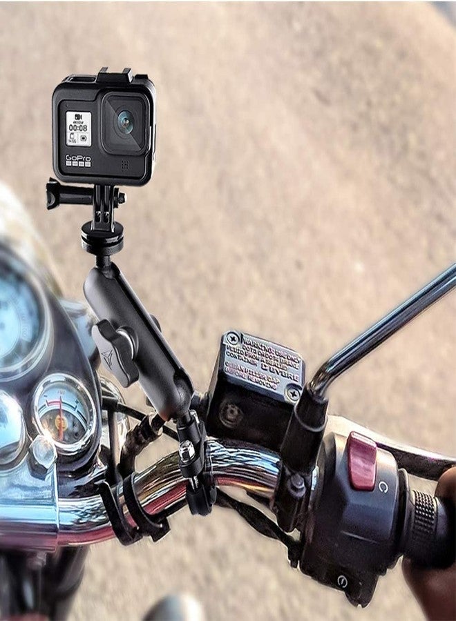 OAHU 360° Motorcycle Bike Camera Holder Handlebar Motorcycle Mount Bracket 1/4 Metal Stand For All Gopro Hero10/9/8/7/6/5/4 Action Cameras Accessory (Cool Ballhead Arm Super Clamp Mount Only) - Image 4