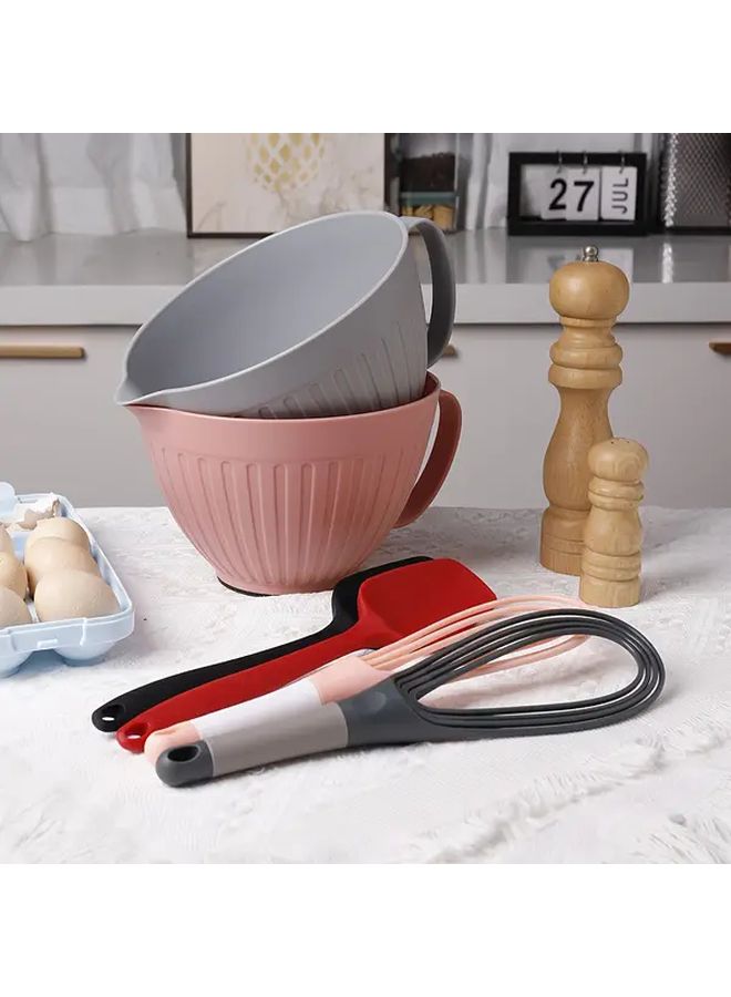 Pink Mixing Bowl Set With Measurement Marks For Baking Cooking Kitchen - Image 2