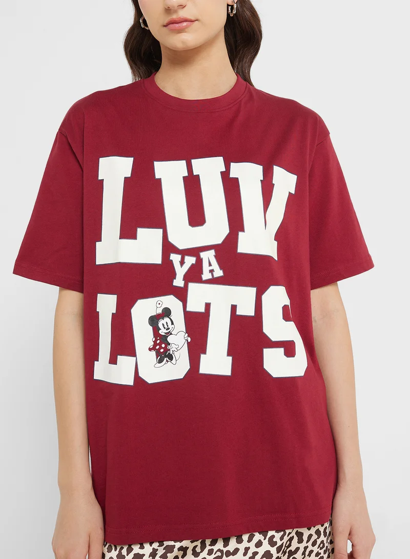 ديزني Minnie Oversize Graphic T-Shirt