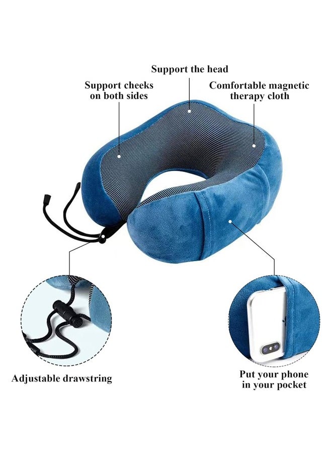 Generic U-Shaped Neck Pillow, Removable Washable  Memory Foam Pillow, Head Rest Neck Support, Travel Pillow, Portable Pillow forith Portable Storage Bag, Sleep Mask and Earplugs for Airplane, Car, Train, Bus and Home Use  - Image 4