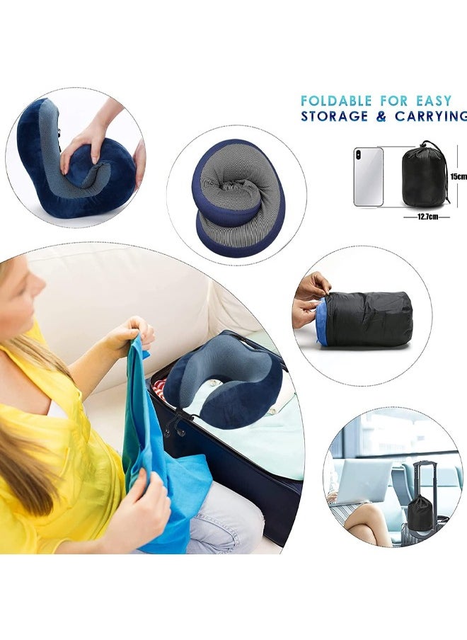 Generic U-Shaped Neck Pillow, Removable Washable  Memory Foam Pillow, Head Rest Neck Support, Travel Pillow, Portable Pillow forith Portable Storage Bag, Sleep Mask and Earplugs for Airplane, Car, Train, Bus and Home Use  - Image 5