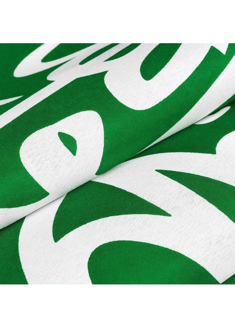 اي جي سي علم المملكة العربية السعودية - قماش بوليستر أخضر مع نقش عربي أبيض وسيف - طباعة على الوجهين، مقاوم للبهتان، حواف متينة، للاستخدام الداخلي والخارجي (300 سم × 140 سم) - Image 3
