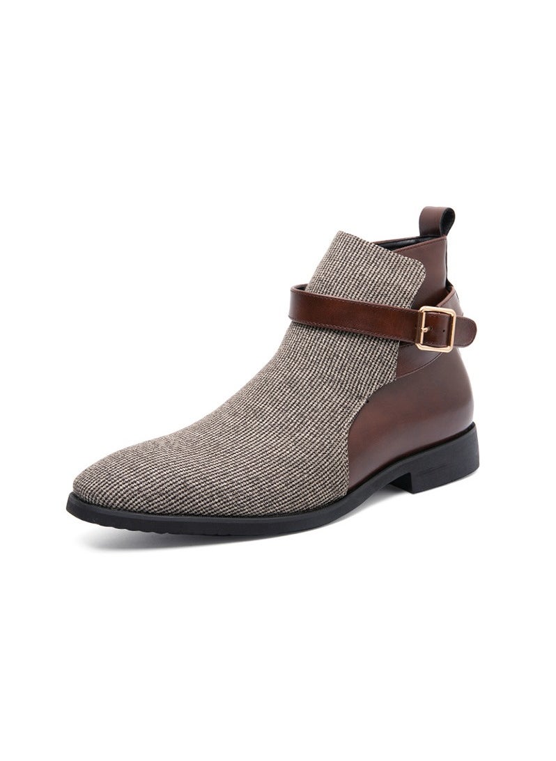 KUYING - New Men's Casual Leather Boots - Image 1