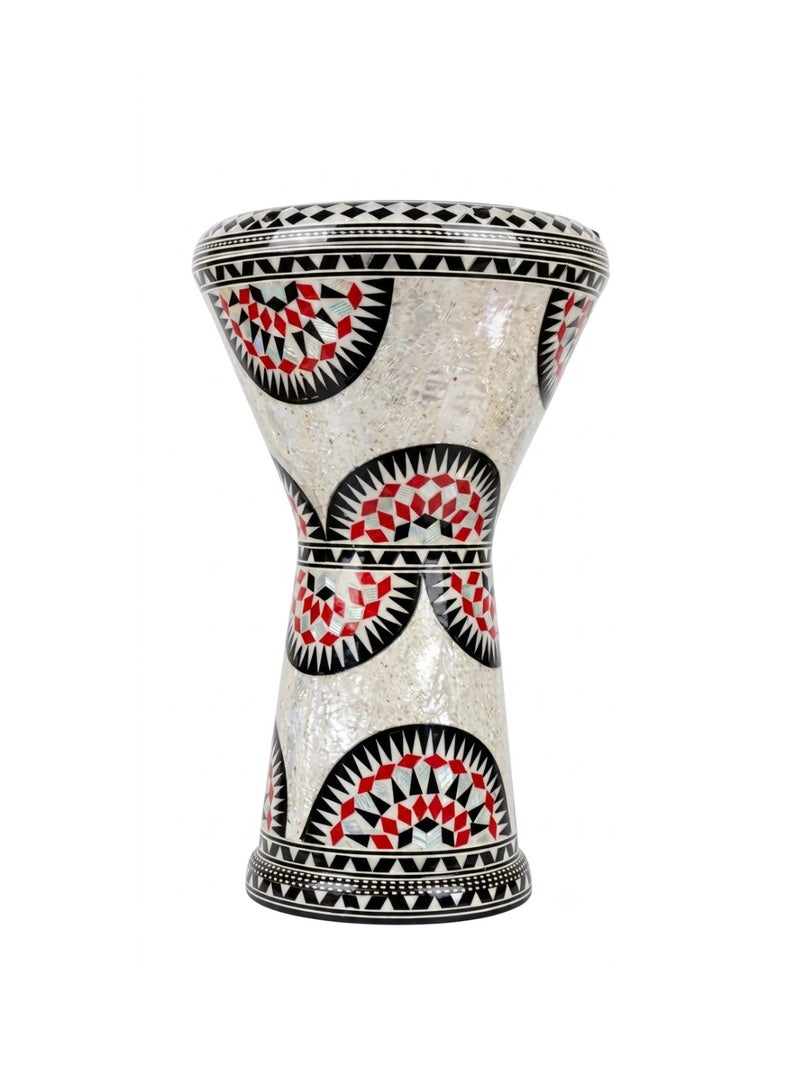 Oriental Tabla Drum, Mother of Pearl Decorated Darbuka with Soft Case & Extra Head - Image 1