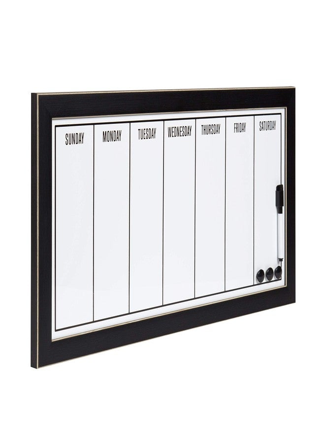 DesignOvation Wyeth Framed Magnetic Dry Erase Weekly Calendar, Black - Image 2