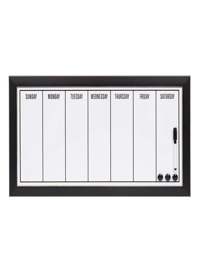 DesignOvation Wyeth Framed Magnetic Dry Erase Weekly Calendar, Black - Image 1
