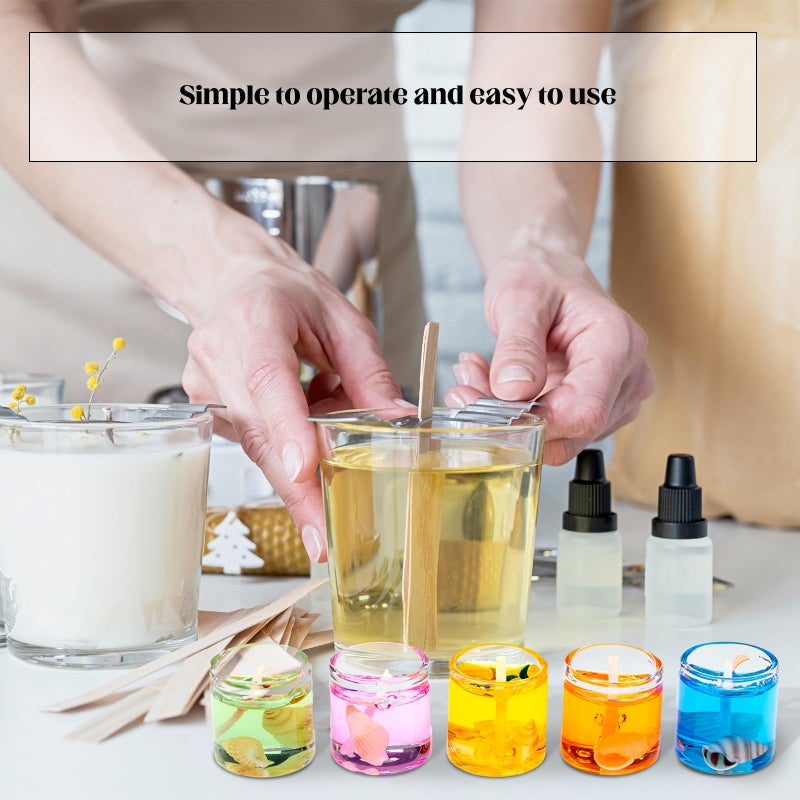 Heigble 6.6 lb High Density Transparent Gel Candle Wax Clear Gel Wax Jelly Candle 100 Pcs Wick and 100 Pcs Wick Stickers for DIY Making Handmade Projects Material Supplies - Image 5