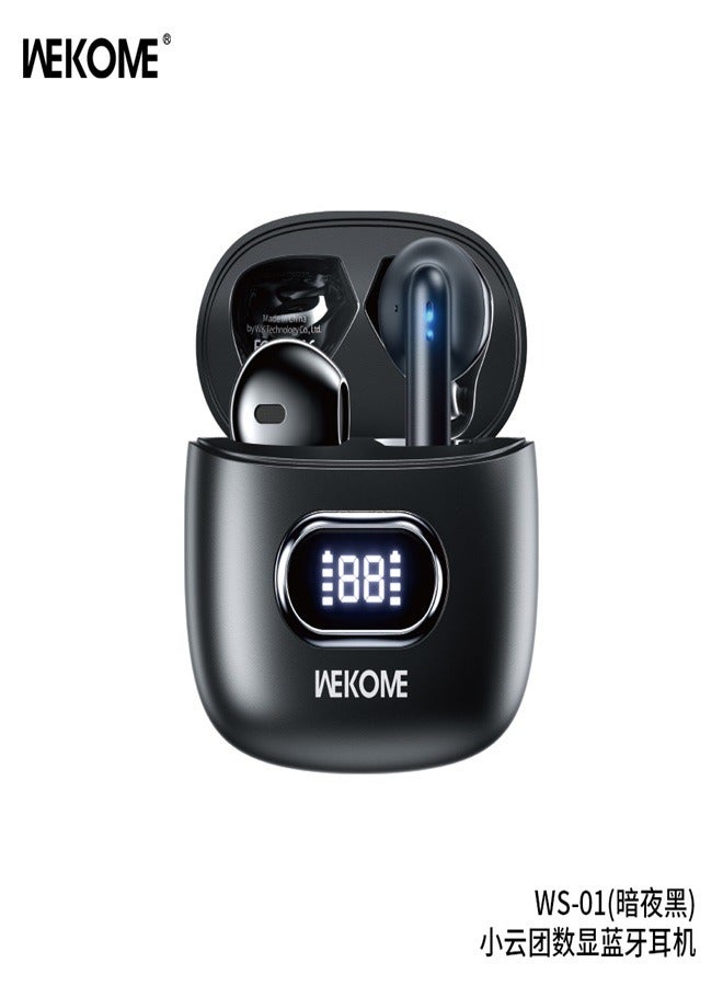 WEKOME WS-01 black Headphone Earbuds Wireless Bluetooth Charging Case with Microphone and led lights - Image 1