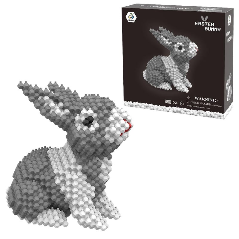 KADELE Easter Bunny Building Animal Sets Extremely Challenging STEM Building Blocks Decor for Adults Kids Micro 3D Educational Toys for Boys Girls Ages 8 and Up 660 Pieces - Image 3