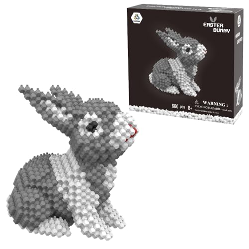 KADELE Easter Bunny Building Animal Sets Extremely Challenging STEM Building Blocks Decor for Adults Kids Micro 3D Educational Toys for Boys Girls Ages 8 and Up 660 Pieces - Image 1