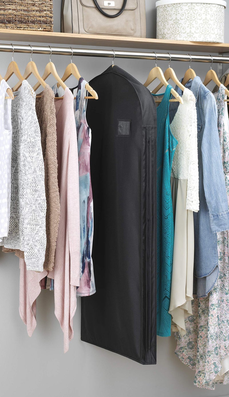 Whitmor Deluxe Zippered Dress Bag, Black - Image 2