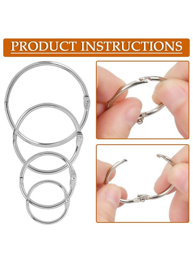 BUYGOO BUYGOO 75Pcs Binder Rings, Loose Leaf Binder Ring Assorted Sizes 1, 1.25,1.5, 2 Inch Book Binder Rings with 1 Hole Punch Ring Binder Clips, Metal Rings for Index Cards, Flash Cards Rings, Book Rings  - Image 4